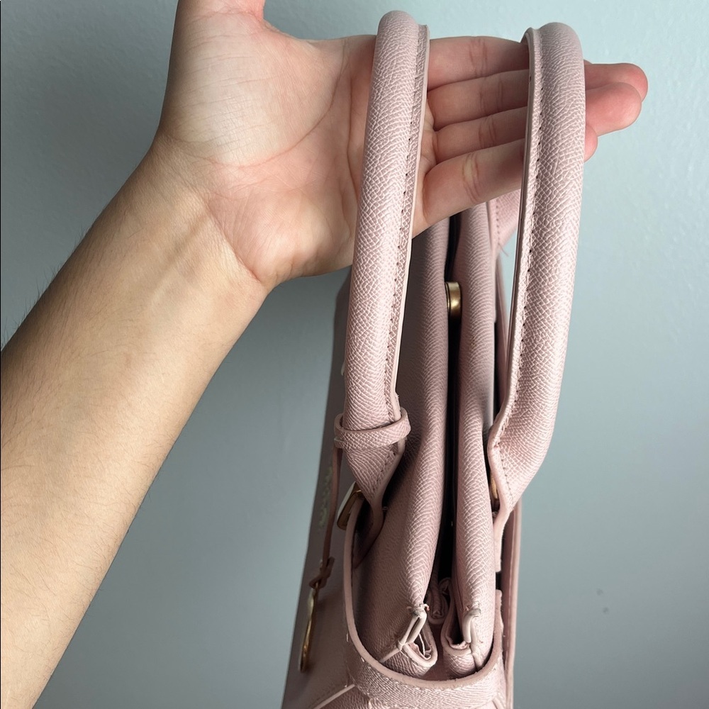 Bebe Blush Satchel with Gold Accents - Picture 4 of 10
